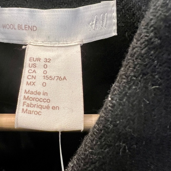 NWT H&M Wool-Blend Coat Designer Collab with Manteco. Size 0 - Picture 5 of 15